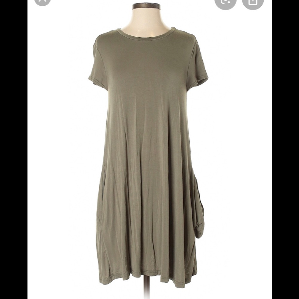 PIKO SUMMER OLIVE GREEN TSHIRT SWING DRESS